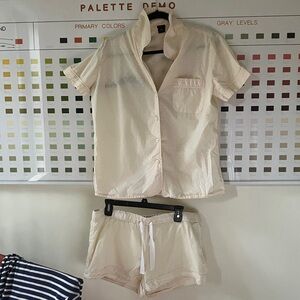 J.Crew Short Sleeve Pajamas Sz M